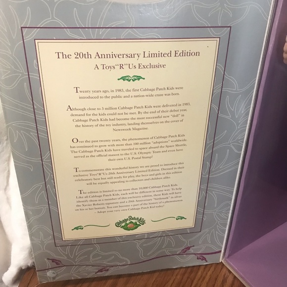 20TH ANNIVERSARY CABBAGE PATCH DOLL - Picture 9 of 11